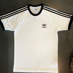 Men’s Retro Adidas 3-Stripe White T-Shirt